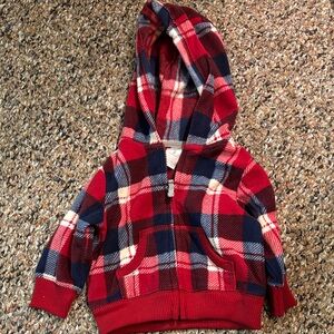 Carter's Red and Blue Plaid Hoodie